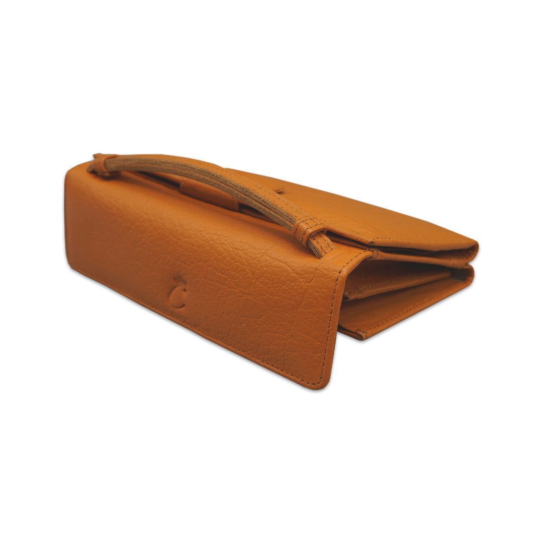 Stylish Leather Wallet - ORANGE Crazyskin